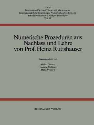 cover image of Numerische Prozeduren
